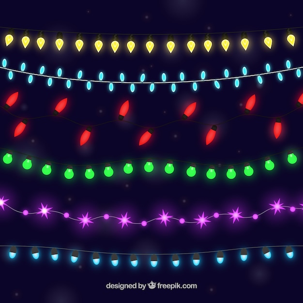 Free Vector Various bright christmas lights