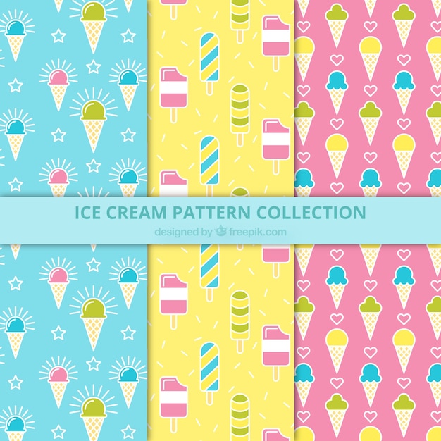 플랫 아이스크림을 사용한 다양한 색상 패턴