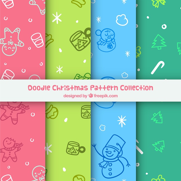 Free vector various colorful christmas patterns