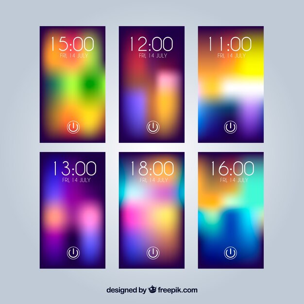 Various colorful unfocused wallpapers for mobile