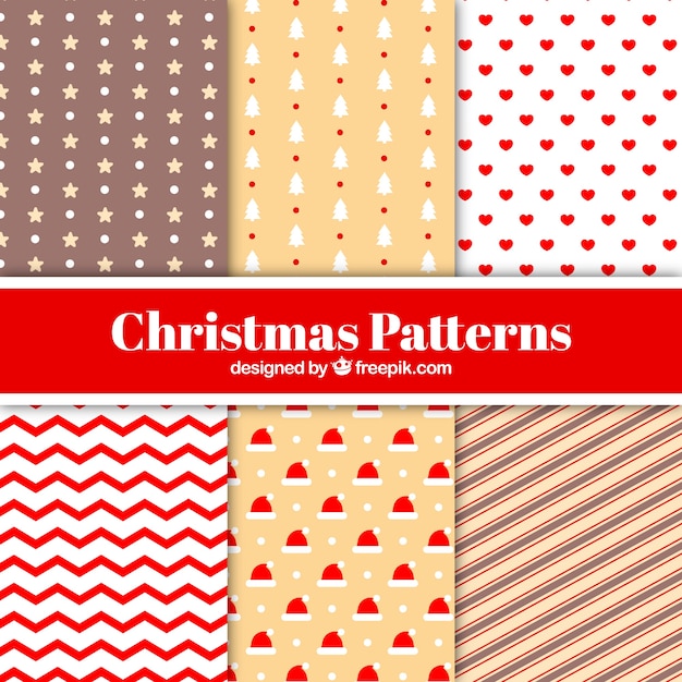 様々な装飾的なクリスマスパターン