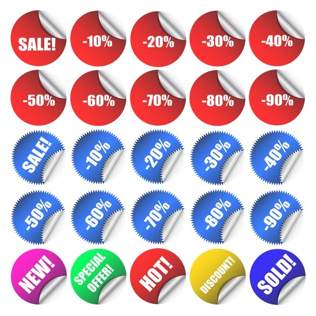 Various discount labels