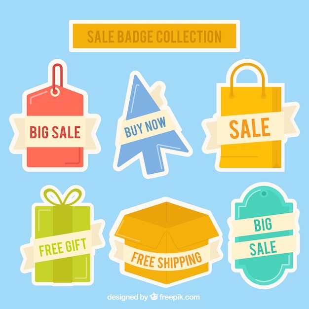 Free vector various discount stickers