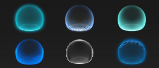 Free vector various energy glow spheres