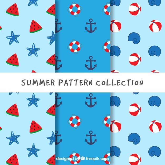 Various flat patterns with great elements for summer