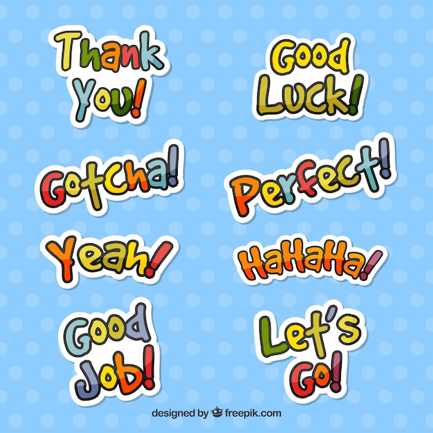 Free vector various funny decorative stickers