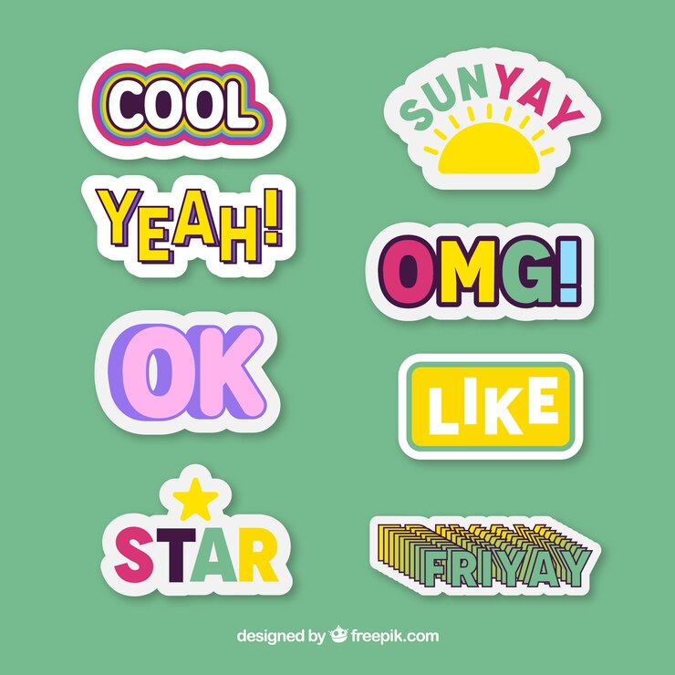 무료 Vector 다양한 재미있는 장식 스티커
