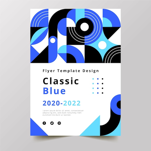 Various geometric abstract shapes poster template