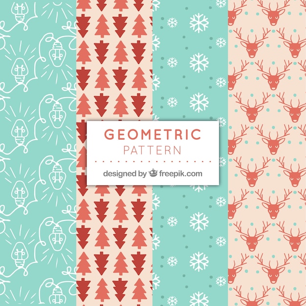 Various geometric christmas patterns