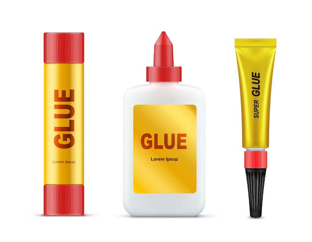 Free vector various glues tubes realistic vector template set