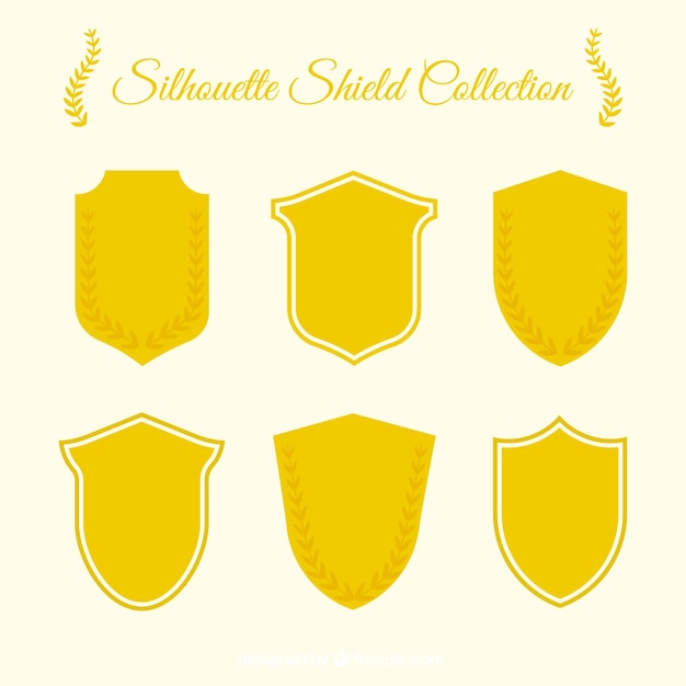 Free vector various golden shields