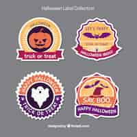 Free vector various halloween stickers