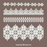 Free vector various lace borders  in flat design