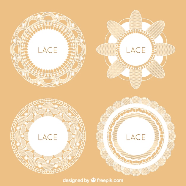 Free vector various lace frames with flowers