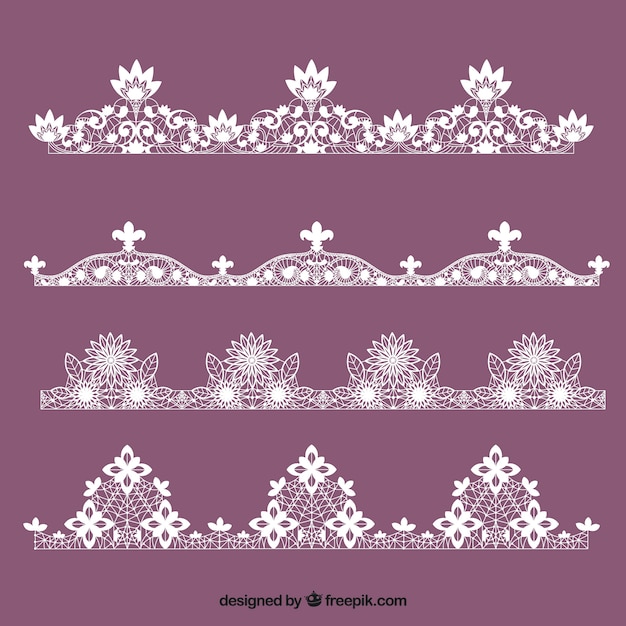 Free vector various lace ornaments