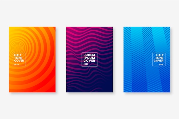 Various line forms halftone gradient cover collection