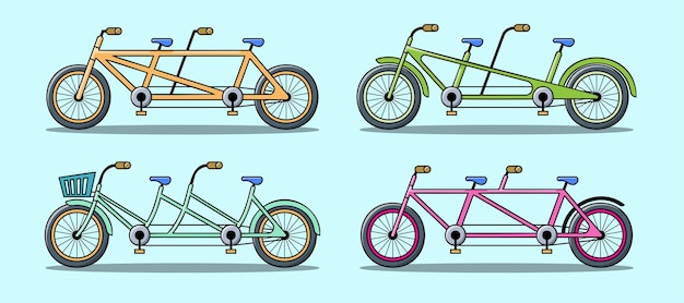 Vettore gratuito vari modelli e stili di biciclette tra cui i motociclisti possono scegliere in base all'età e all'utilizzo bicicletta di illustrazione del fumetto vettoriale isolata su sfondo bianco