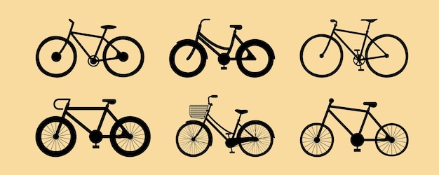 ライダーが年齢や使用法に応じて選択するための自転車のさまざまなモデルとスタイルベクトル漫画イラスト自転車は白い背景で隔離
