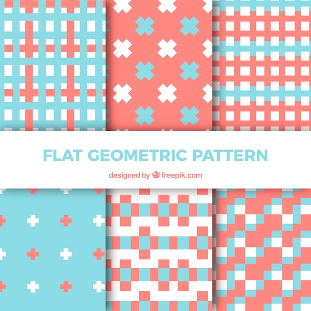 Various patterns of geometric shapes in flat design