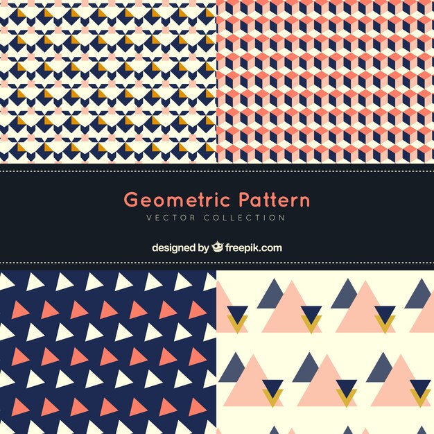 Free vector various patterns of triangles and other geometric shapes