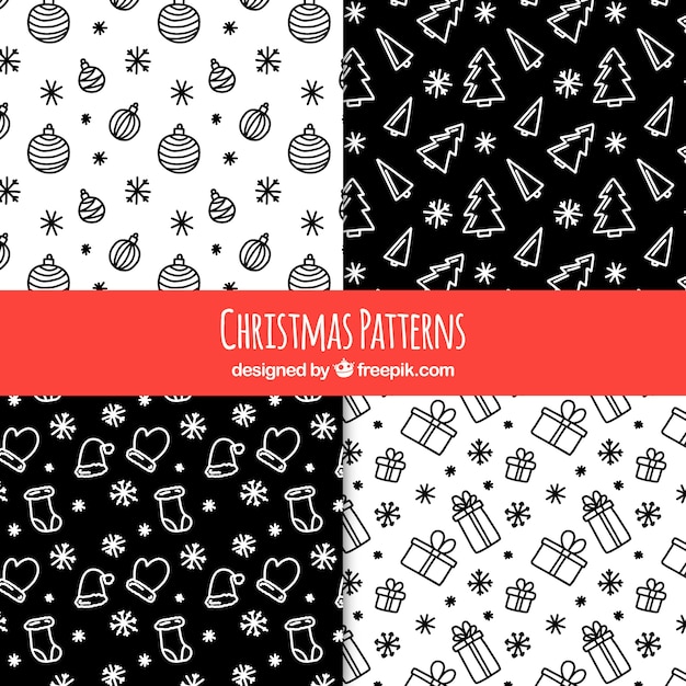 크리스마스 스케치와 다양한 패턴