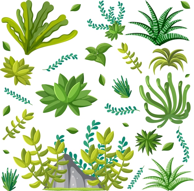 Various plants seamless pattern