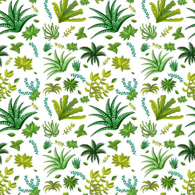 Various plants seamless pattern