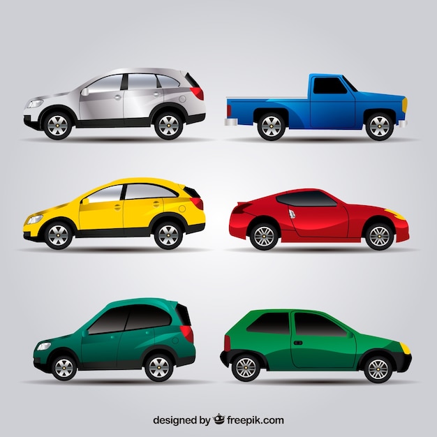 Varie automobili di colori realistici