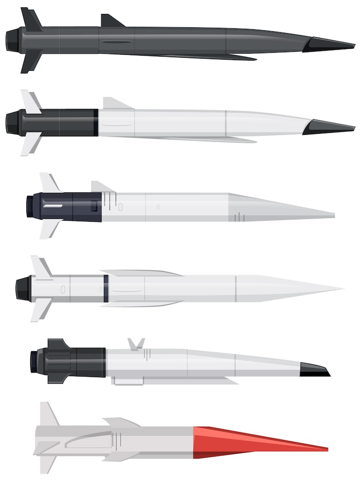 मुफ़्त वेक्टर various rockets collection on white background