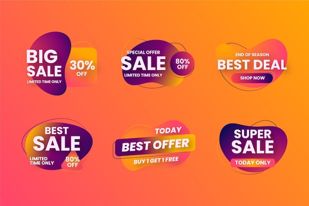 Free vector various sale badges collection