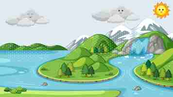 Free vector various stages in the water or hydrological cycle