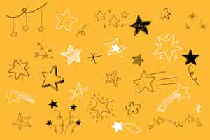 Free vector various stars doodle collection vector
