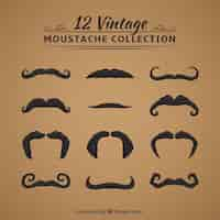 Free vector various styles of vintage mustaches