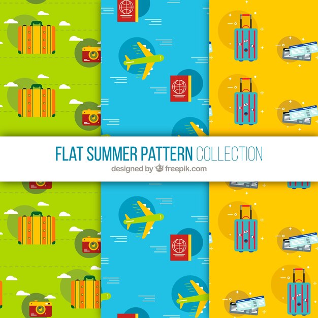 Various travel patterns in flat design