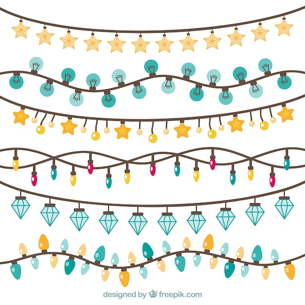 Free vector various types of christmas lights