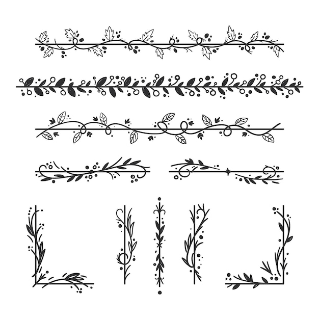 Various types and sizes of frames and borders