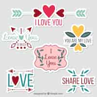 Free vector various vintage love stickers