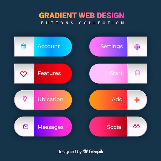 그라디언트 스타일의 다양한 웹 버튼