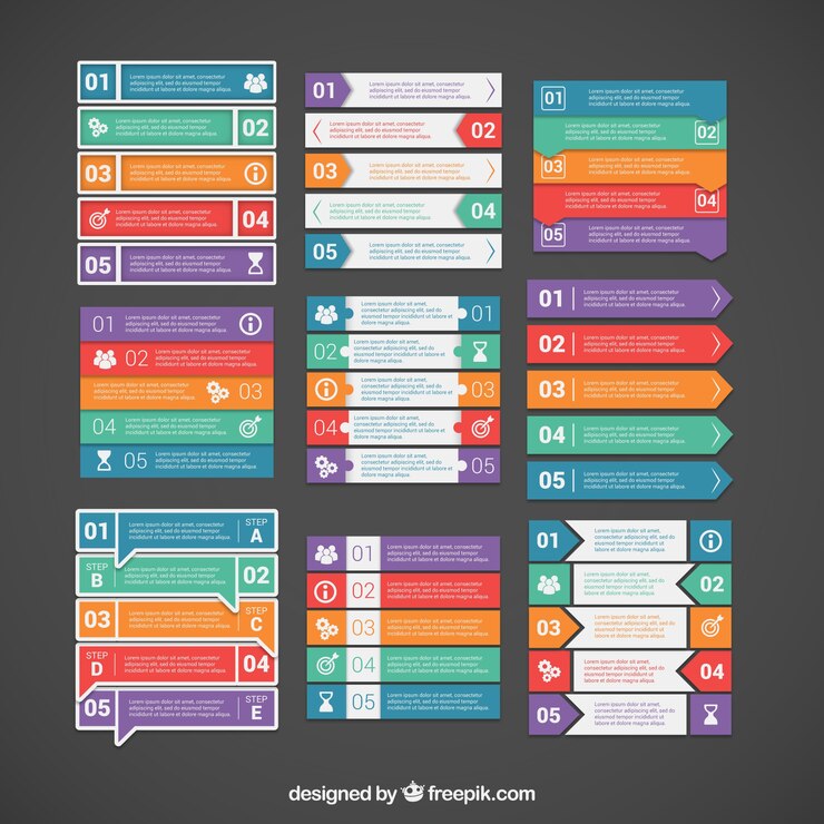 Free Vector varity of colorful infographic banners