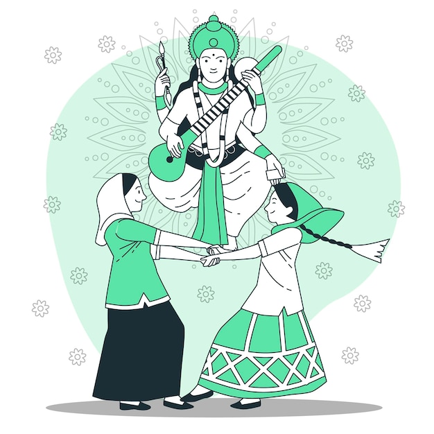 Free Vector vasant panchami festival concept illustration