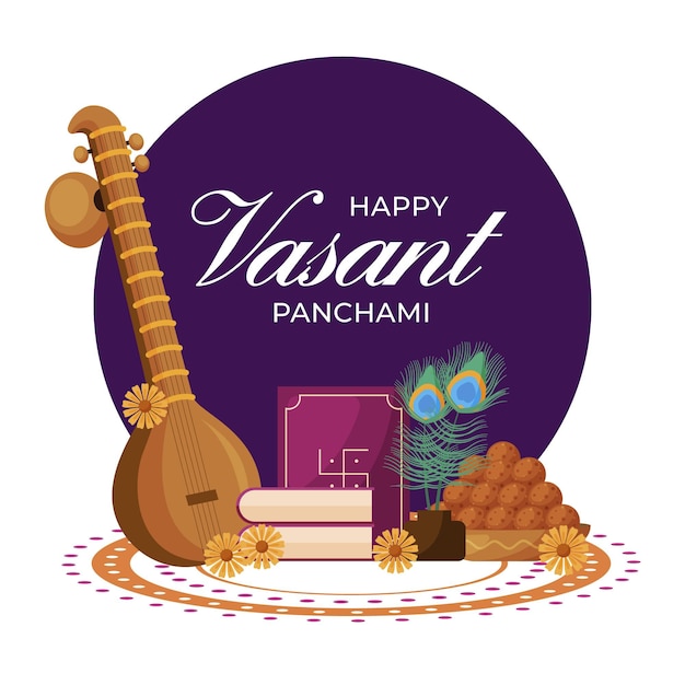 평면 디자인의 Vasant panchami