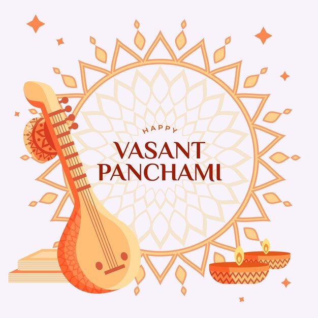 Veena와 Vasant panchami 그림