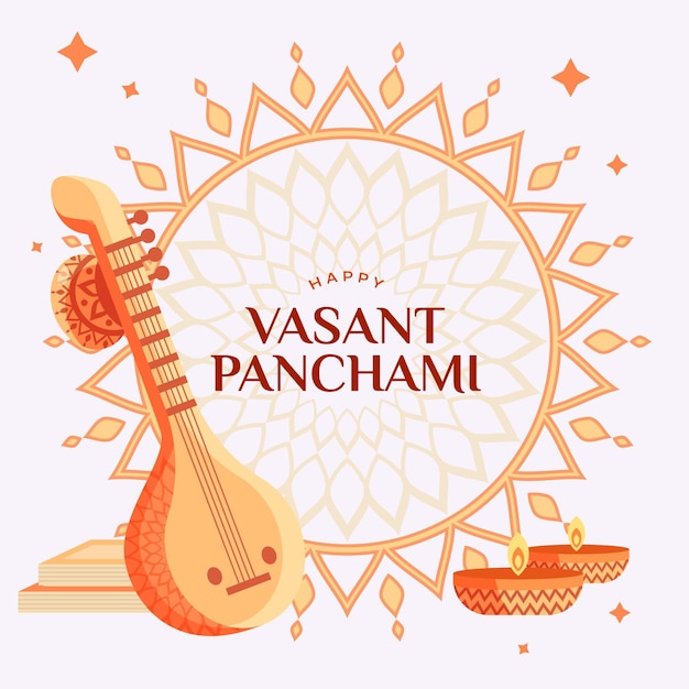 Veena와 Vasant panchami 그림