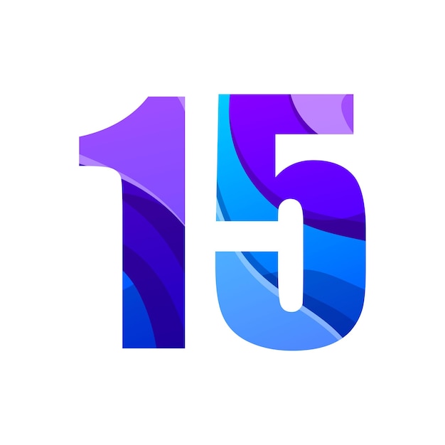 Free vector vector 15th anniversary gradient edition