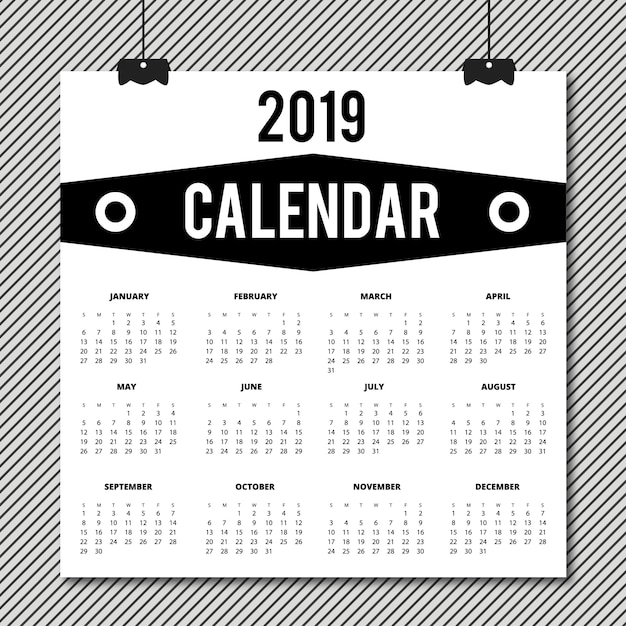 Vector 2019 Calendar Design