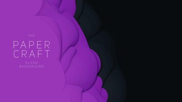 無料ベクター 紙のカット形状のベクトル3d抽象的な背景黒と紫の彫刻アートペーパークラフトアンテロープ峡谷の風景グラデーション色ビジネスプレゼンテーションチラシの最小限のデザイン
