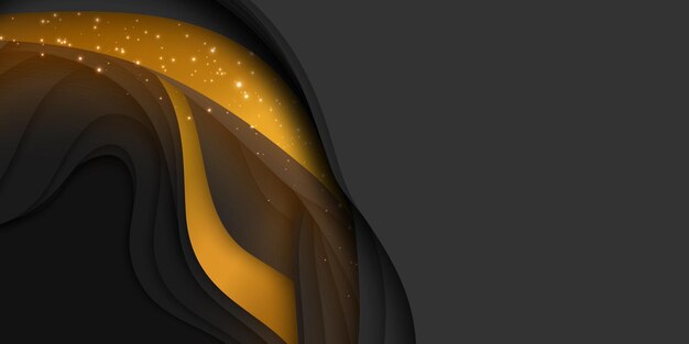Векторный 3D абстрактный фон с формой вырезки из бумаги Красочное темное искусство резьбы с золотом и блестками Бумажный ремесло Пейзаж каньона Антилопы Минималистичный дизайн для бизнес-презентаций листовок
