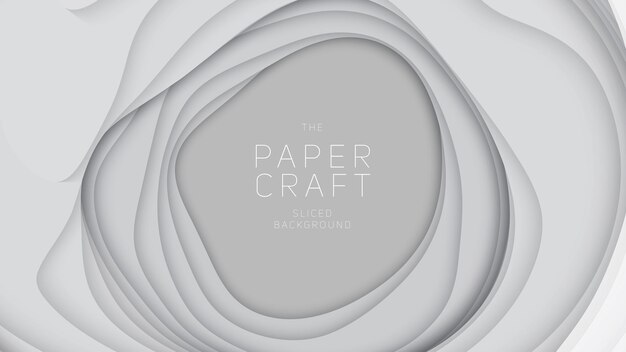 紙のカットの形でベクトル3D抽象的な背景。白い彫刻アート。グラデーションフェードカラーのペーパークラフトの風景。ビジネスプレゼンテーション、チラシ、ポスターのミニマルなデザインレイアウト。