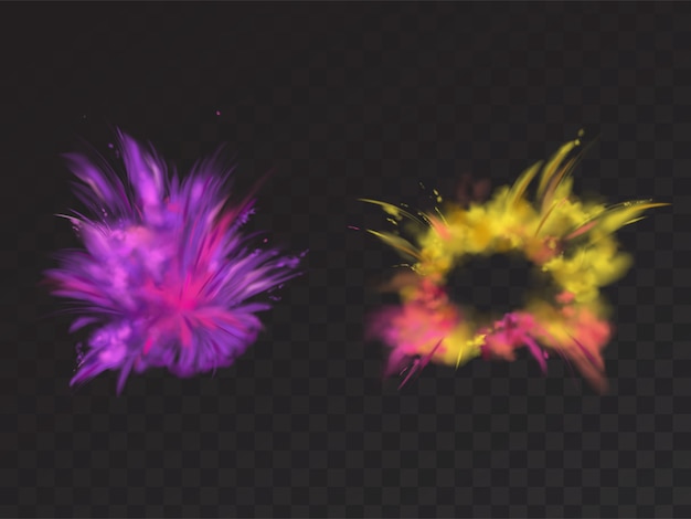 Vector 3d realistic paint powder explosion on a black background