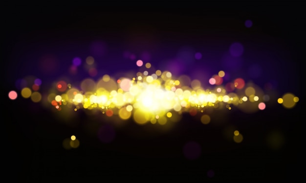 Vector abstract background with shining elements, bright lights, bokeh effect. 